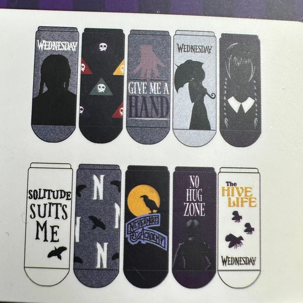 Wednesday Low Cut Socks 10 Pairs Girls Gothic Graphic 4-10